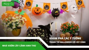 y tuong trang tri halloween voi cay canh